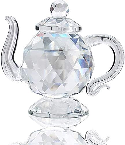 H&D HYALINE & DORA Crystal Teapot Figurine Chinese Collection Ornament Home Office Decor 1.7-Inch