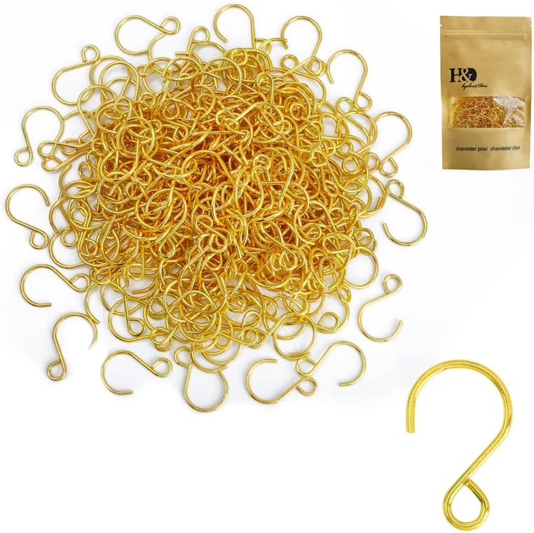300pcs Golden Crystal Beads S Shape Hooks DIY