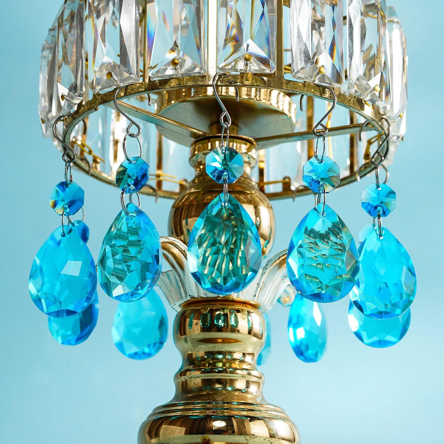 H&D HYALINE & DORA 3Inch Crystal Suncatcher Bauhinia Prisms Pendants 10Pcs Chandelier Crystals Replacement Hanging Sun Catcher Beads