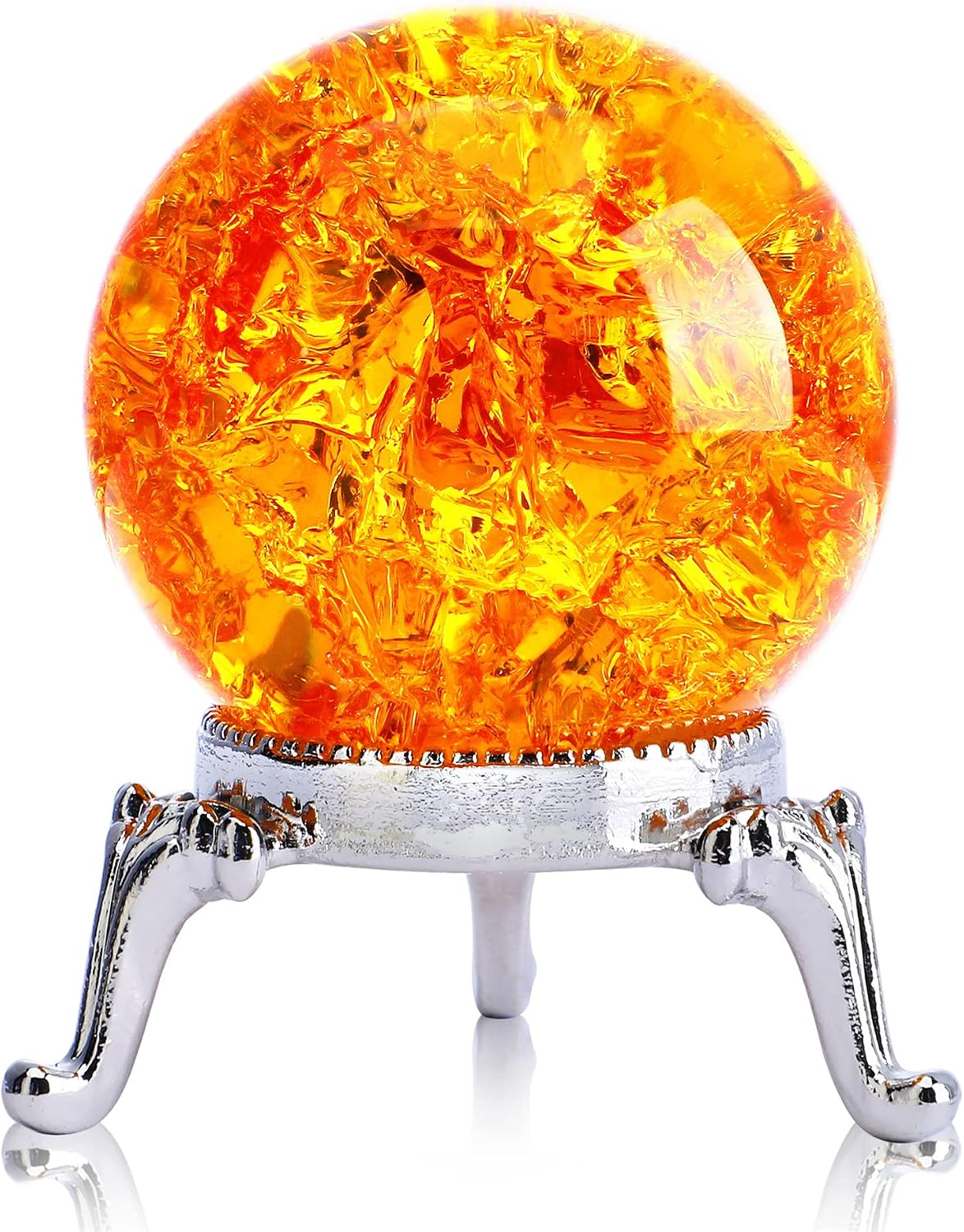 H&D HYALINE & DORA Glass Crystal Ball,40mm Ice Crack Ball,Crystal Ball Decorative