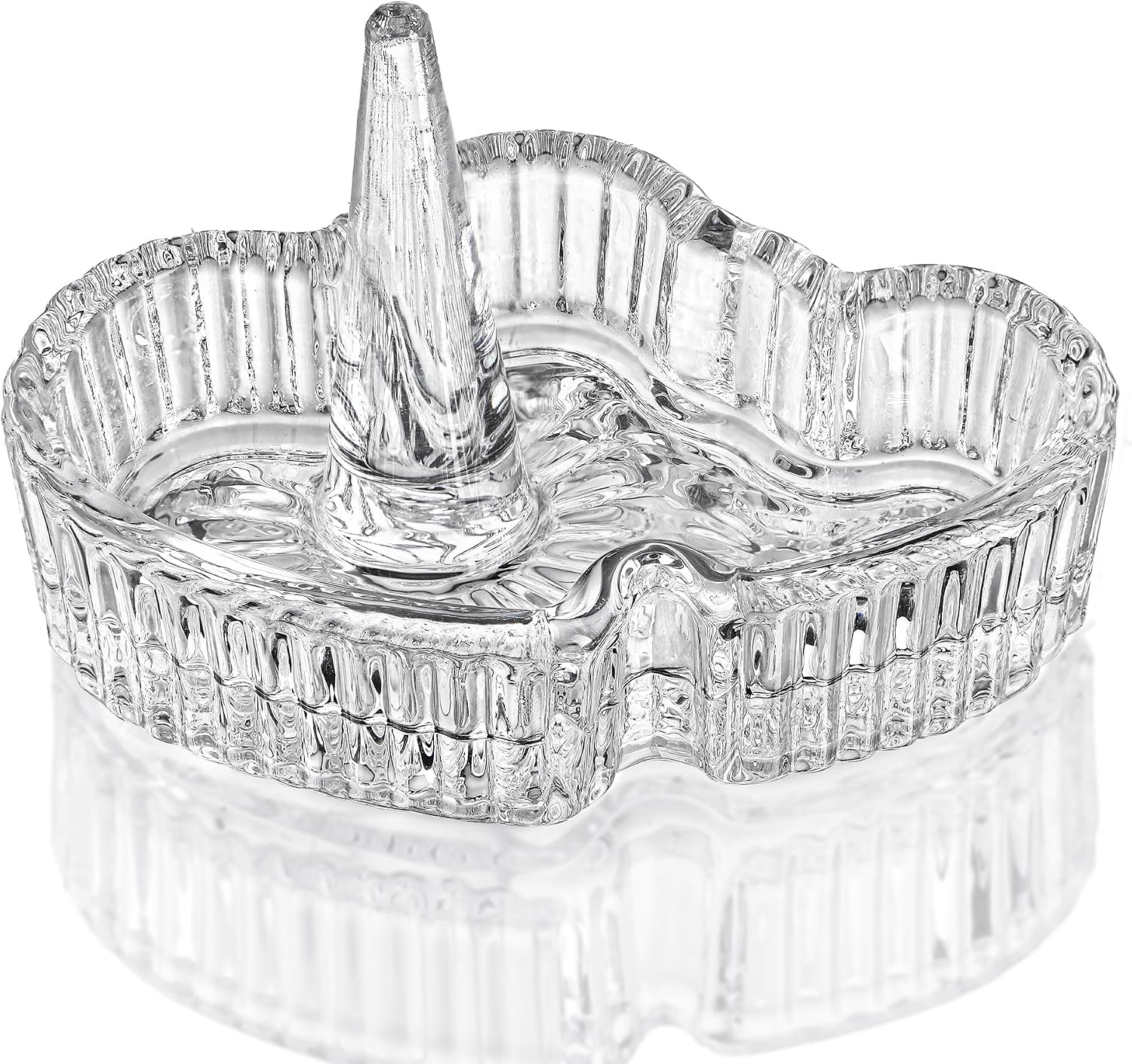 H&D HYALINE & DORA Crystal Heart Ring Holder Engagement Wedding Ring Holder For Jewelry, Christmas Birthday Gifts