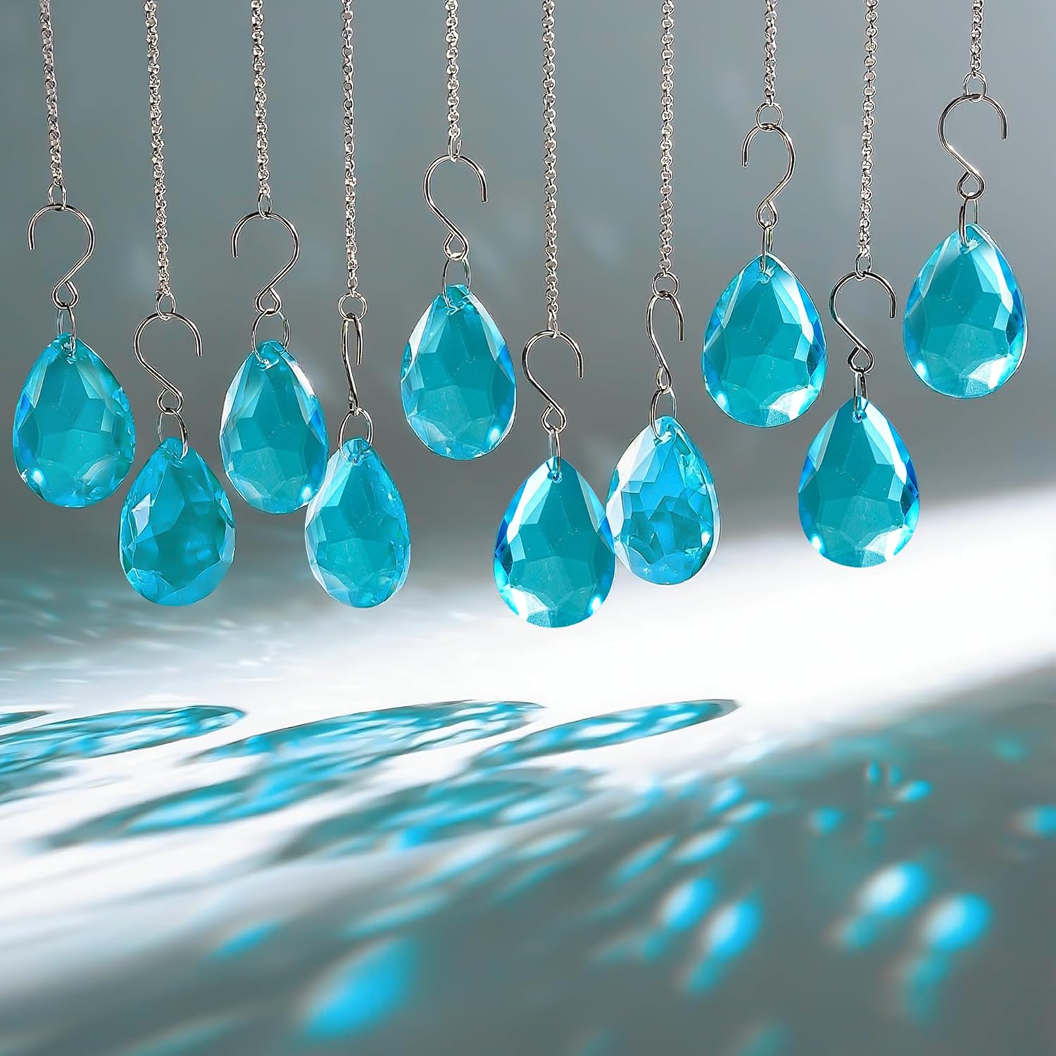 H&D HYALINE & DORA 10pcs Bauhinia Crystal Suncatcher Prisms Chandelier Beads Replacement 38mm Hanging Crystals Ornament Pendant