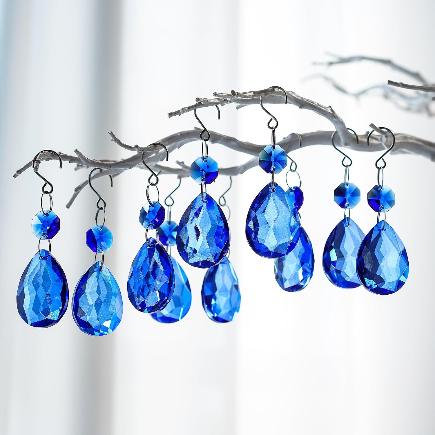 H&D HYALINE & DORA 3Inch Crystal Suncatcher Bauhinia Prisms Pendants 10Pcs Chandelier Crystals Replacement Hanging Sun Catcher Beads