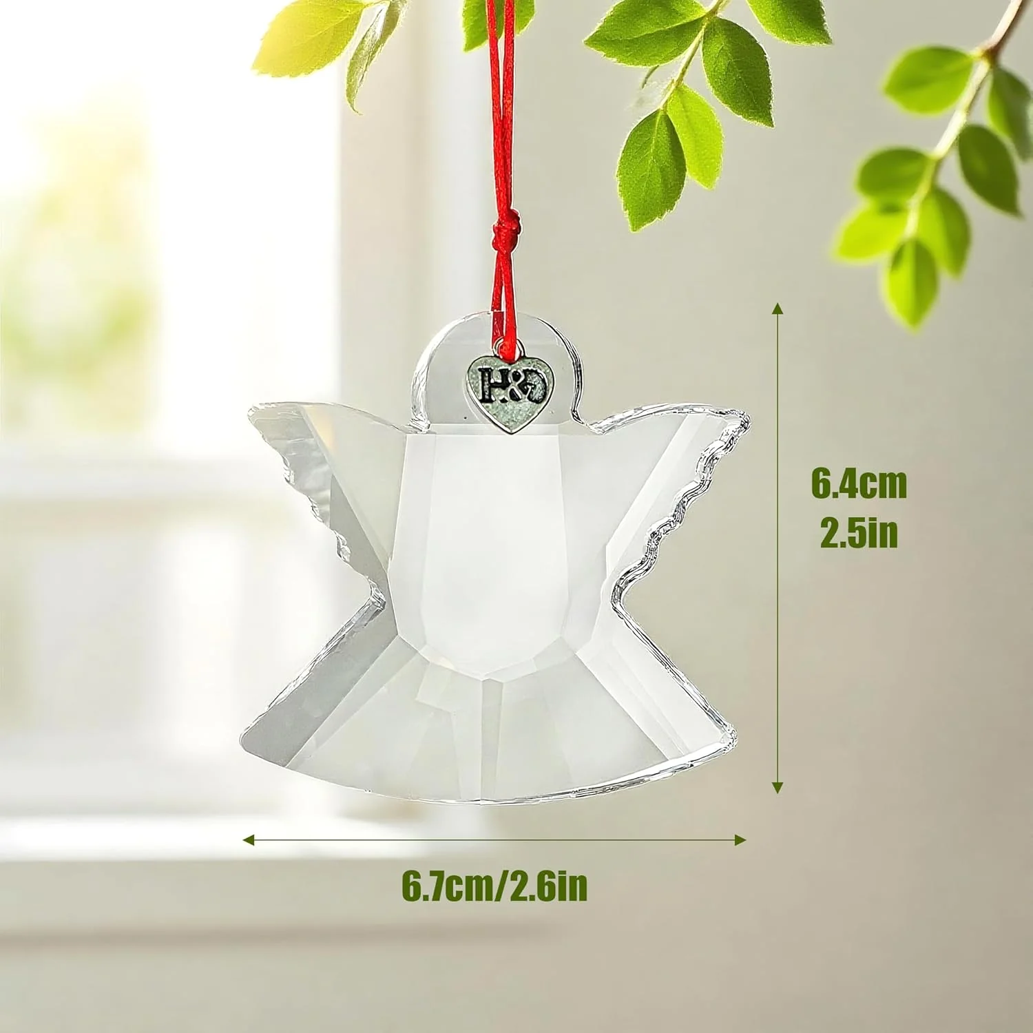 H&D HYALINE & DORA Angel Christmas Ornament 2.5 Inch Clear Crystal Angel Ornament Glass Hanging Ornaments - Image 5